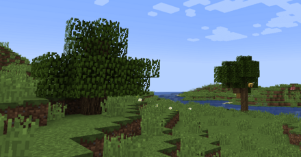 平原にはオークの木が生成される