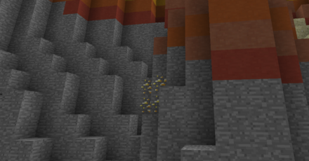 メサは高所に金鉱石が生成される