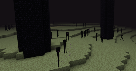 大量のエンダーマンがスポーンする