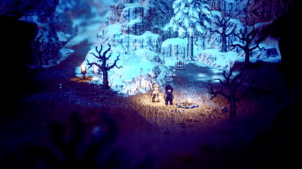 焚き火の近くにいる盗賊