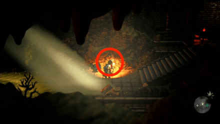 洞窟前にセーブポイント