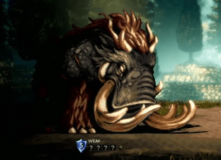 けもの道の奥でドゥオルドゥオル別種と戦闘