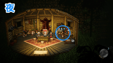 村長コハゼの夜の場所