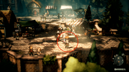 守衛の老人に話しかける