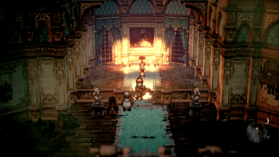 廃墟に立つ女性