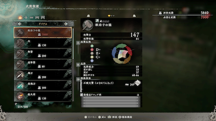 武勲を消費し報酬を受け取れる