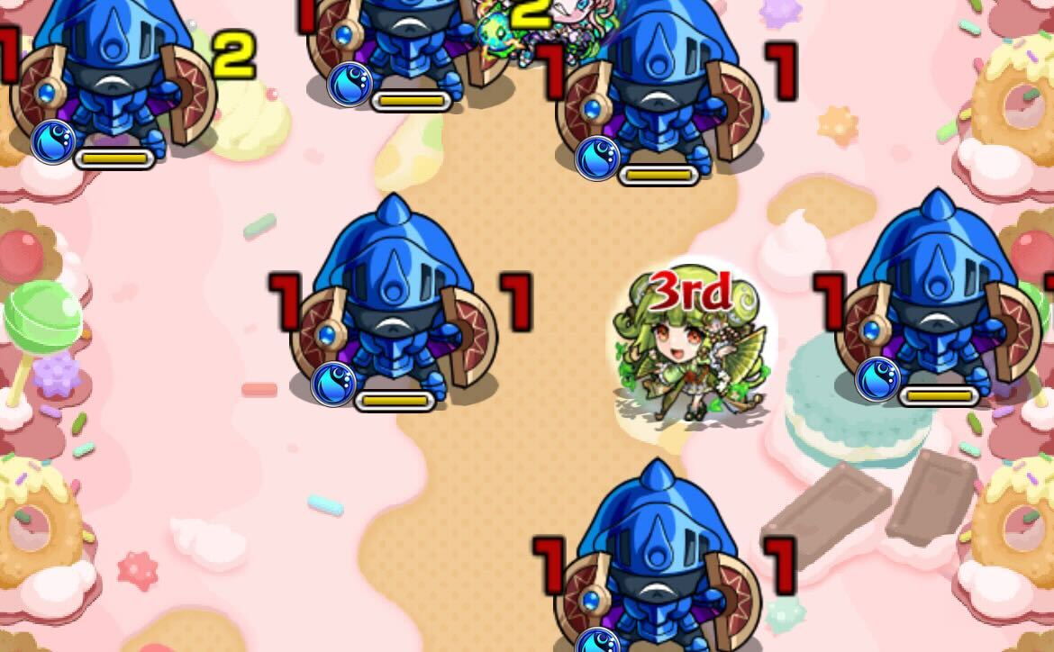 4ターン蘇生のザコはひし形を描くように処理