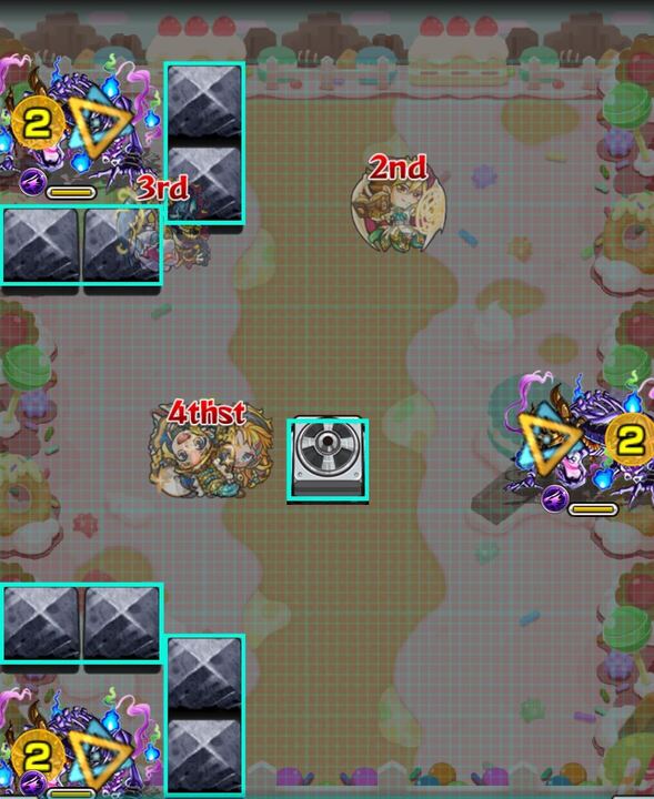 左側の敵を囲うようにブロックを設置しよう