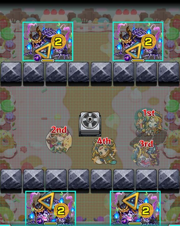 ブロックと弱点を結ぶように設置