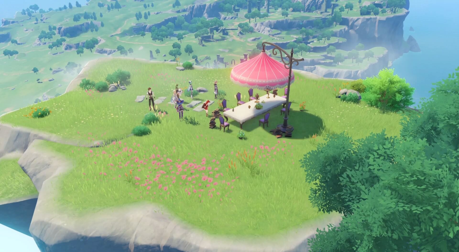 テーブルに近づきキャラの会話を聞く