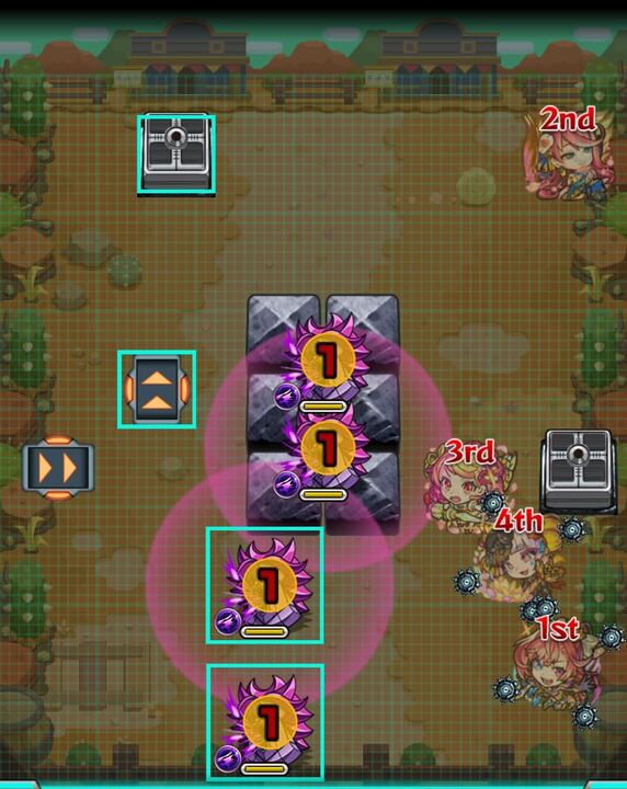 ホーミングザコを囲むようにユニットを配置