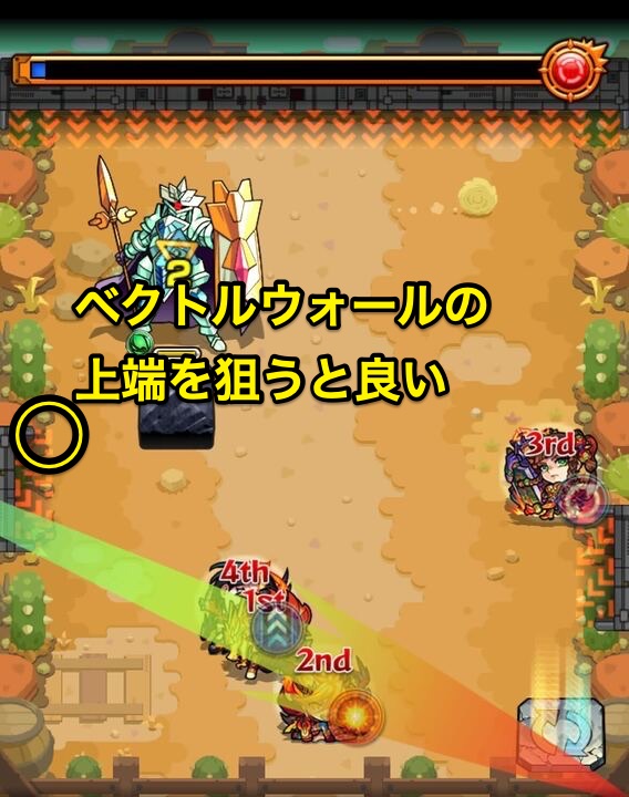 貫通変化してブロックの間で聖騎士をループヒットする