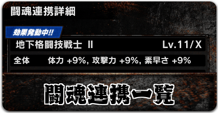 闘魂連携一覧｜対象闘魂と効果