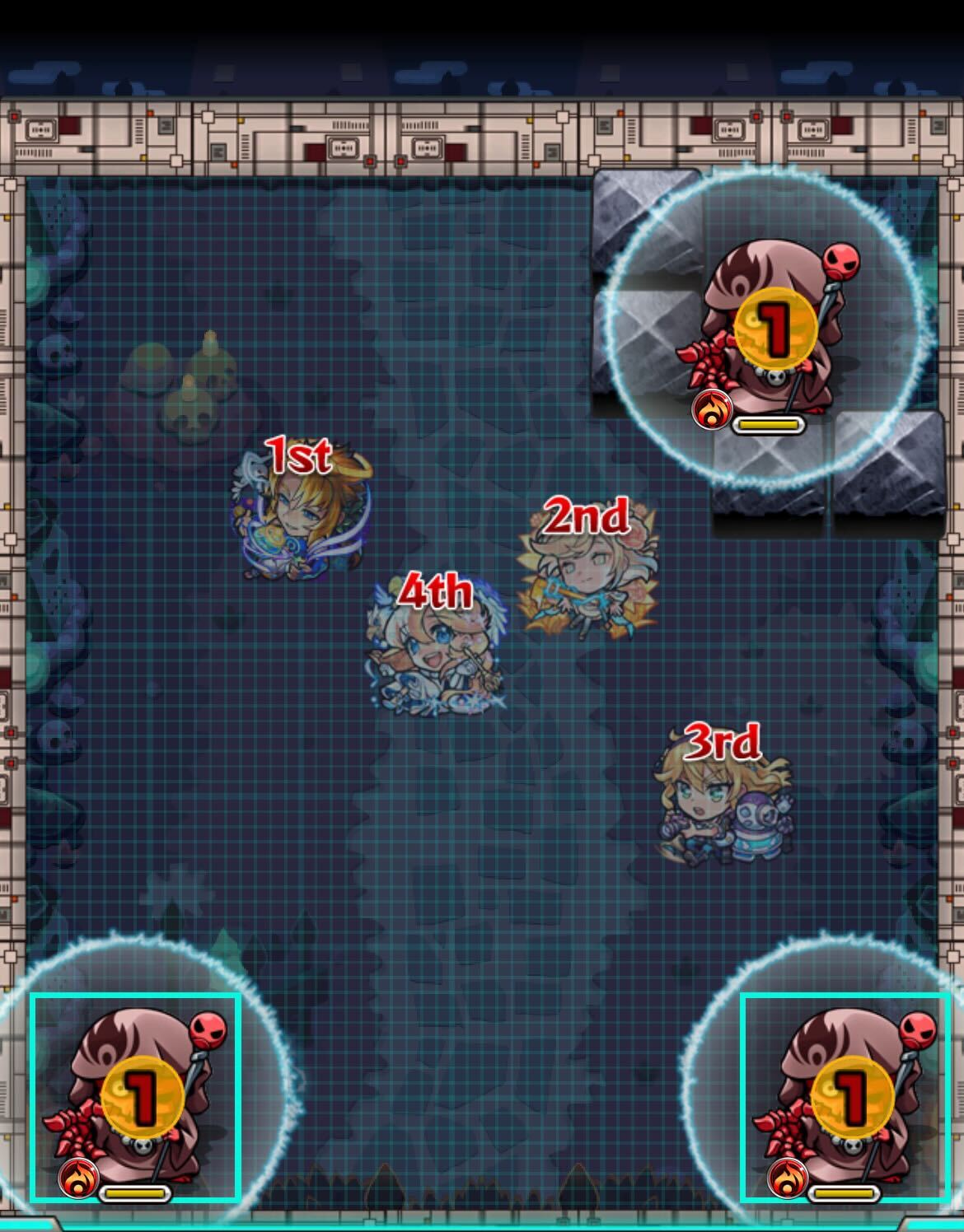 左下と右下に蘇生ザコを配置しよう