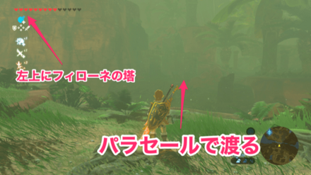 パラセールで渡る場所