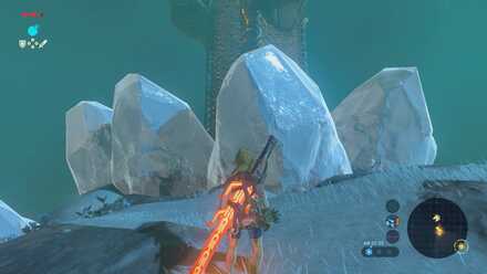 ヘブラの塔の周りの氷