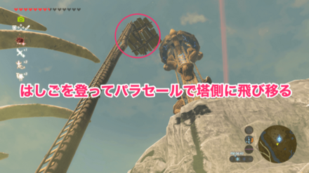 高台からパラセールで飛ぶ