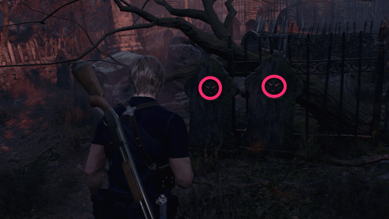 教会前の墓地にある