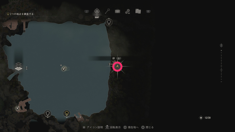 金の卵がある場所のマップ