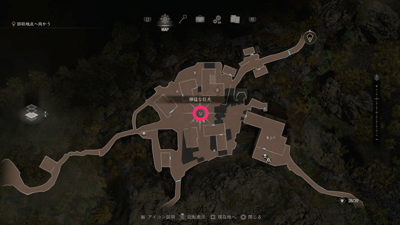 獰猛な狂犬が出現する場所のマップ