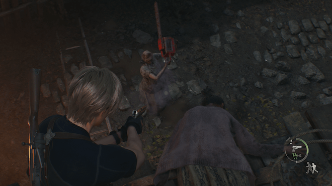 2階のはしご上で戦うのがおすすめ