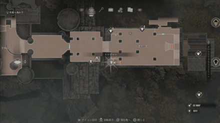 彫金細工の砂時計のマップ