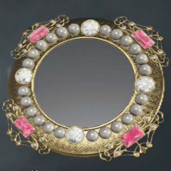 真珠とルビーの鏡画像