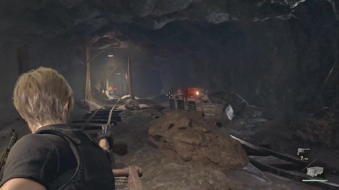 ドラム缶を撃って複数の村人を一気に倒す