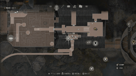 四角い穴のある棚の場所1マップ