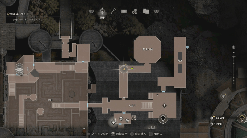 立方体のオブジェの場所マップ