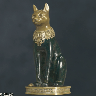 金の聖猫像画像