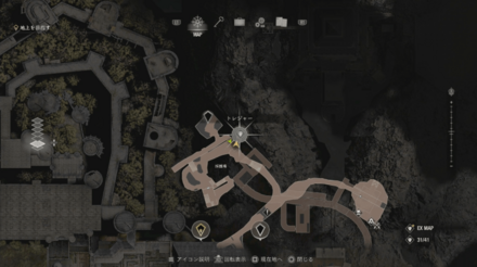 彫金細工の砂時計のマップ