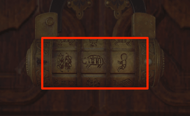 葉っぱ・豚・赤ん坊の模様を揃える