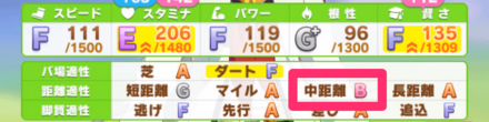なるべく長距離以外の適性でAを作らない