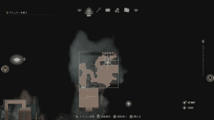 水晶の原石のマップ