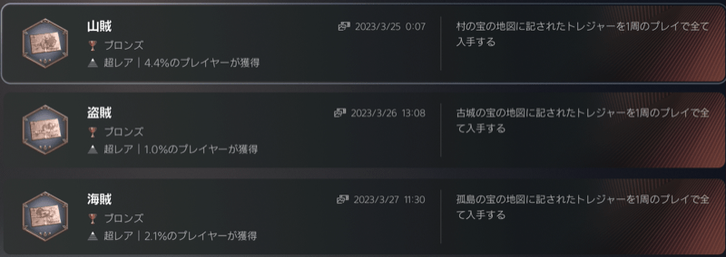 トレジャーの入手