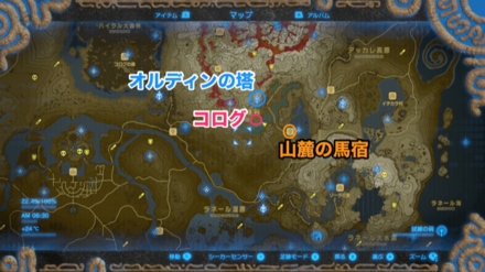 オルディン地方キュサツ湖の小岩並べコログのマップ