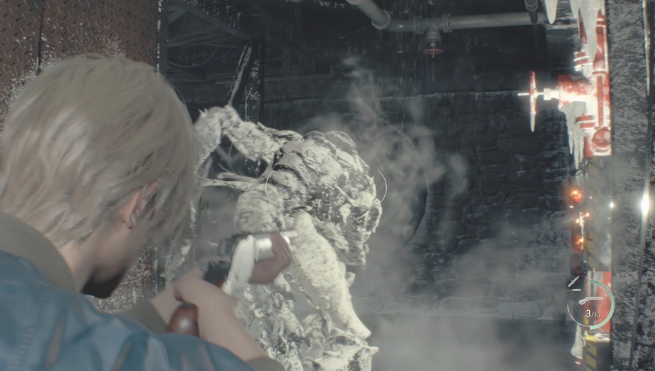 液体窒素シャワーで凍らせてから攻撃