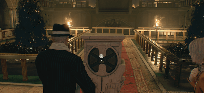 中央のハンドル