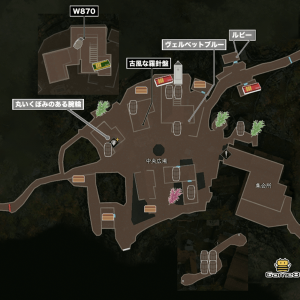 中央広場のマップ