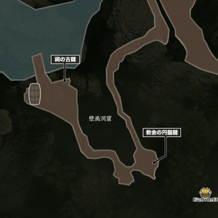 壁画洞窟のマップ
