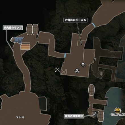 採石場の先のマップ