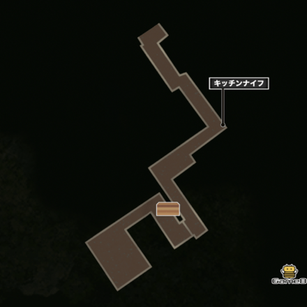 チャプター2の開始の小屋のマップ