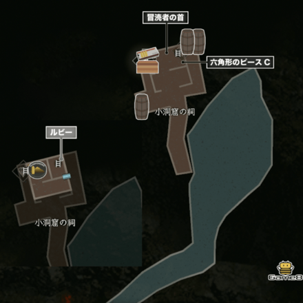 小洞窟の祠のマップ