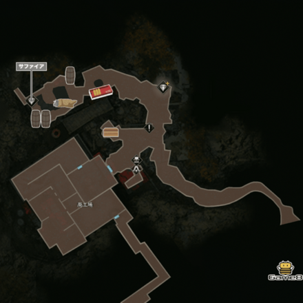 廃工場から先のマップ