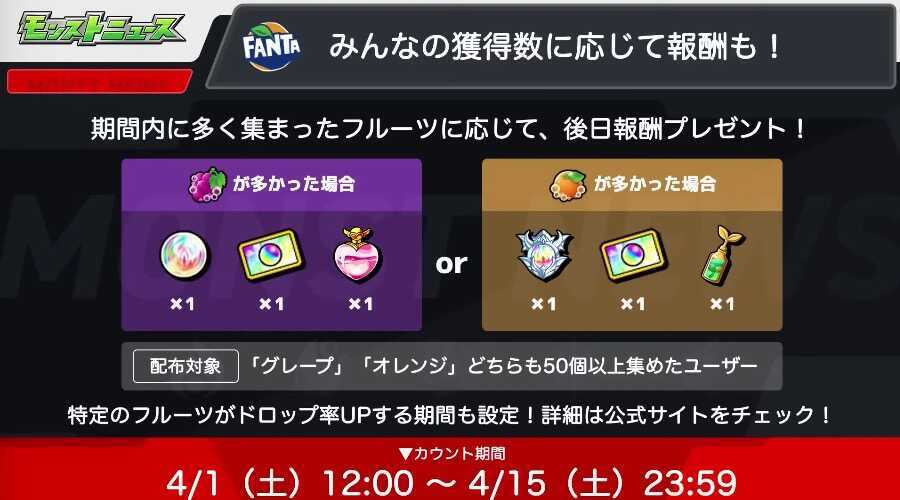 獲得数に応じて貰える報酬