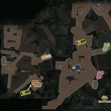 防衛ゲートのマップ