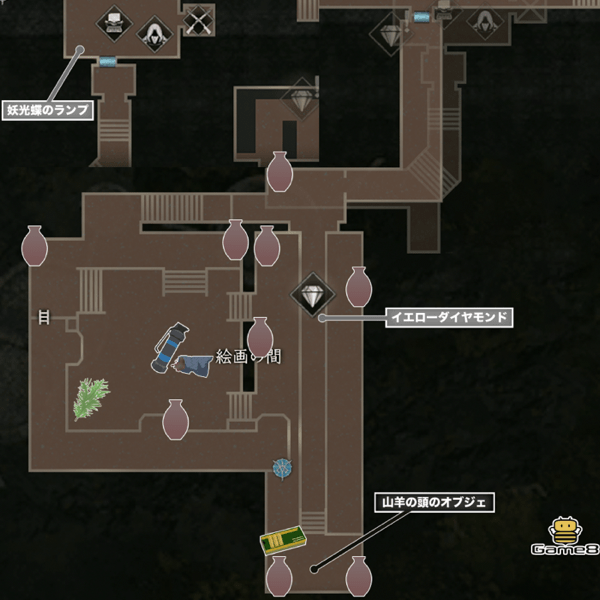 絵画の間のマップ