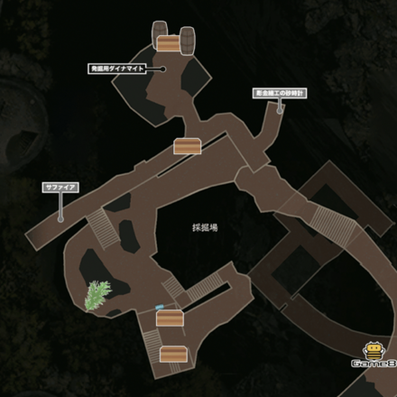 採掘場のマップ