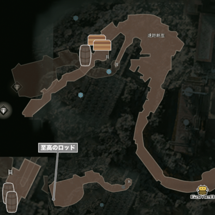 遺跡断崖のマップ